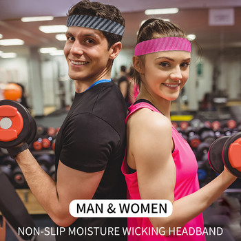 Τρέξιμο Headband Ελαστική αθλητική ζώνη μαλλιών αναπνεύσιμη υγρασία που απομακρύνει ιδρώτα χωρίς ραφή ύφανση Άνδρες Γυναικείες Γιόγκα τένις μπάντμιντον