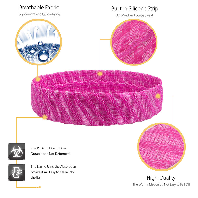 Τρέξιμο Headband Ελαστική αθλητική ζώνη μαλλιών αναπνεύσιμη υγρασία που απομακρύνει ιδρώτα χωρίς ραφή ύφανση Άνδρες Γυναικείες Γιόγκα τένις μπάντμιντον