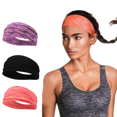 Προπόνηση Headbands Wide Sweat Guide Ζώνη μαλλιών Stretchy Moisture Wicking Sweatband for Running Fitness