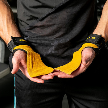SKDK 1 чифт ръкавици за гимнастика от телешка кожа, ръкохватки, противоплъзгащи се подложки за вдигане на тежести, мъртва тяга, тренировка, фитнес ръкавици, защита на дланта