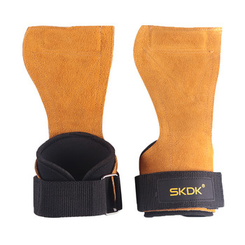 Γάντια γυμναστικής SKDK 1Pair από δέρμα αγελάδας Λαβές αντιολισθητικής λαβής για άρση βαρών Deadlifts Γάντια γυμναστικής προπόνησης Προστασία παλάμης