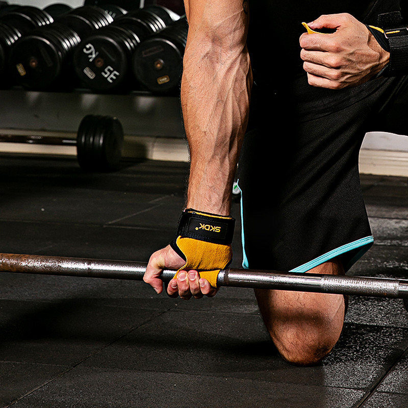 SKDK 1paar veisenahast jõusaalikindad, käepidemed, libisemisvastased raskust tõstvad käepidemed.