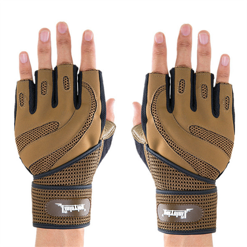 Half Finger Fitness Kindad Kulturism Tõstmine Crossfit Hantlitega Treening Hingavad jõusaalikindad Meestele