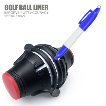 Въртяща се на 360 градуса топка за голф Liner Шаблон за маркер Маркер Pen Позициониране за поставяне на голф Подобряване на точността на удара Инструменти за голф