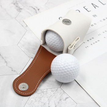 Мини джобна чанта за топка за голф, кафява, може да се завърже за колана и може да побере 2 топки, лека, преносима и издръжлива