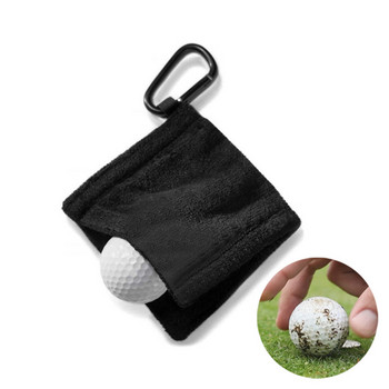 Πετσέτα γκολφ 1 τμχ για Golf Microfiber Golf Wet and Dry Amphibian Black with Hook Golf Ball Cleaning πετσέτα με ανασυρόμενη