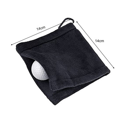 1 tk Golfi rätik Golfimängijatele Mikrofiibrist Golfi Märg ja Kuiv Kahepaikne Must konksuga Golfipalli Puhastusrätik sissetõmmatava