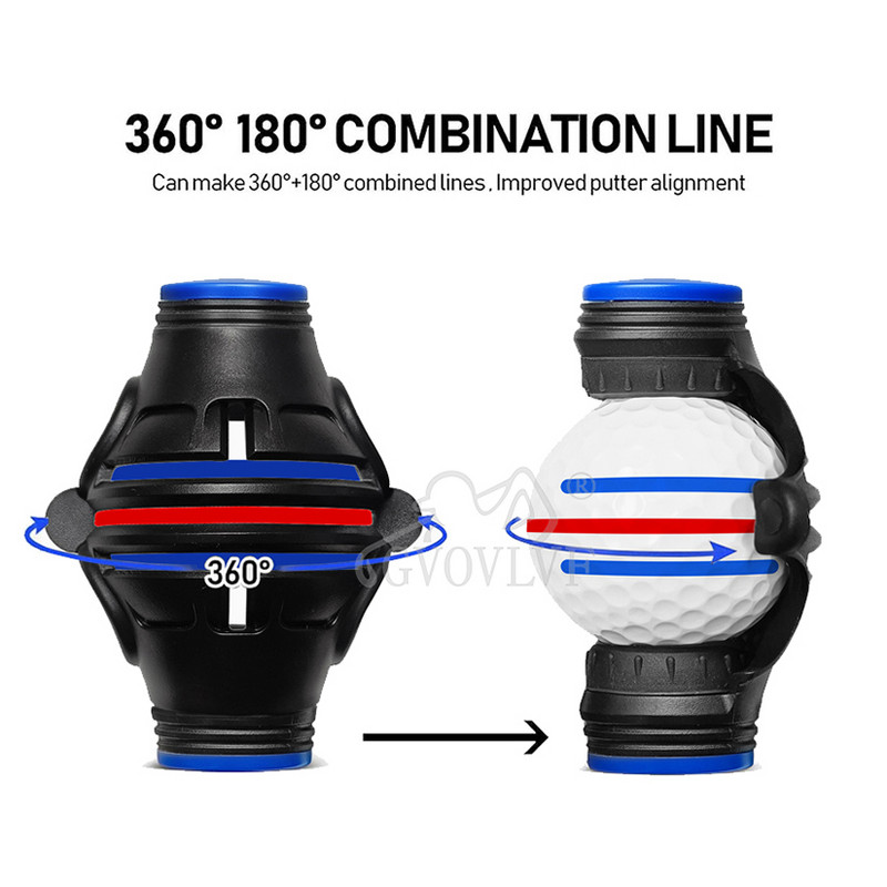 Νέοι μαρκαδόροι για μπάλα του γκολφ Κιτ εργαλείων ευθυγράμμισης σχεδίασης με επένδυση 360 μοιρών και 180 μοιρών για παίκτες γκολφ