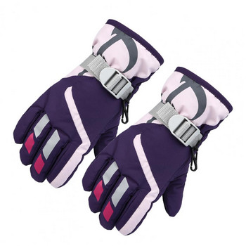 Παιδικά γάντια σκι για παιδιά Full Fingers Fleece Θερμικά γάντια σκι Χειμερινά αδιάβροχα Παιδικά γάντια ιππασίας για Snowboard Snowboard για σκι