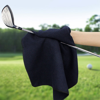 Кърпа за почистване на голф, черна 15,7x15,7 инча с магнитна кука, консумативи от микрофибър, специална кърпа за двойно почистване на мокро и сухо голф