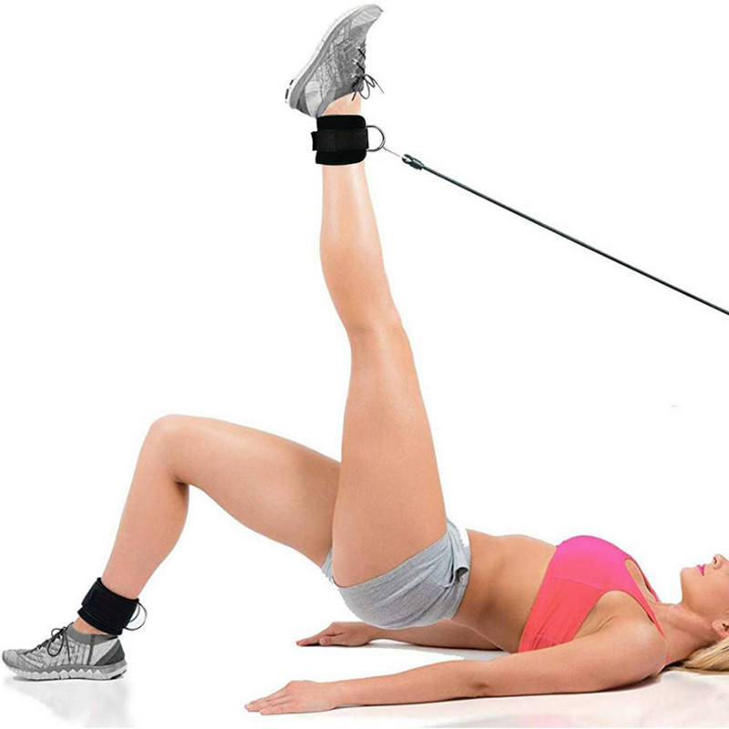 1 DB bokapántok kábelgépekhez Párnázott bokamandzsetták lábtorna edzésekhez Teljesen állítható és lélegző bokamandzsetták