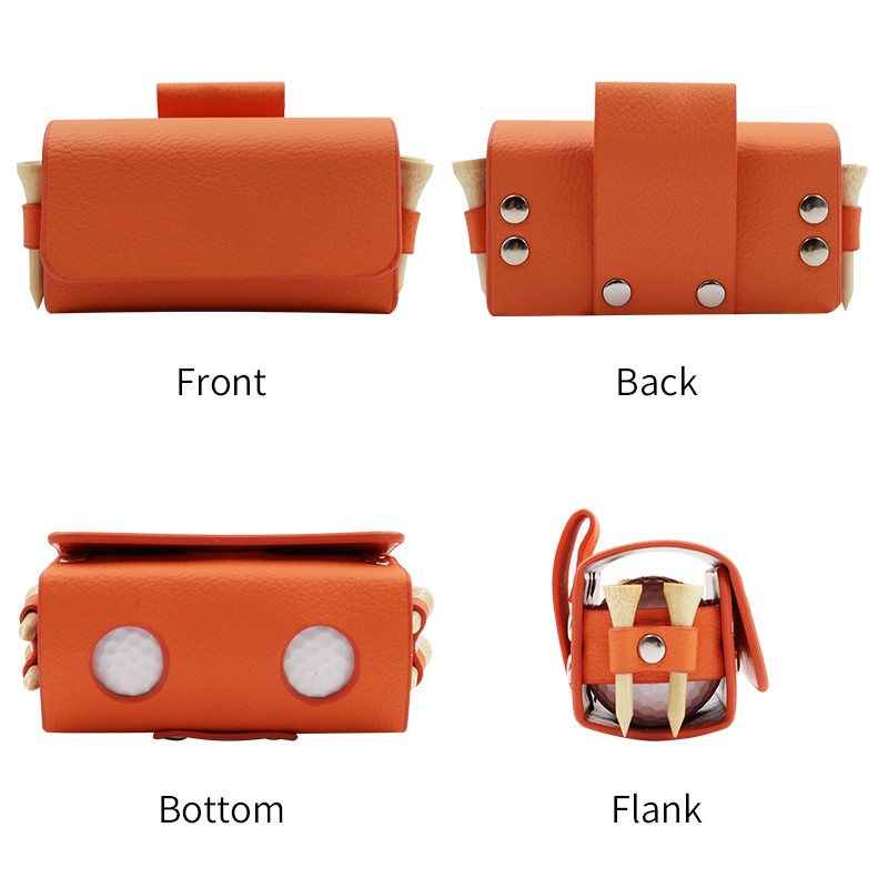 Golfa maisiņu somas Ceļojumu futrālis Golfa bumbiņu soma Pārnēsājama jostasvietas glabāšanas soma PU ādas 2 gab golfa bumbiņu turēšanai un 4 golfa tēju soma