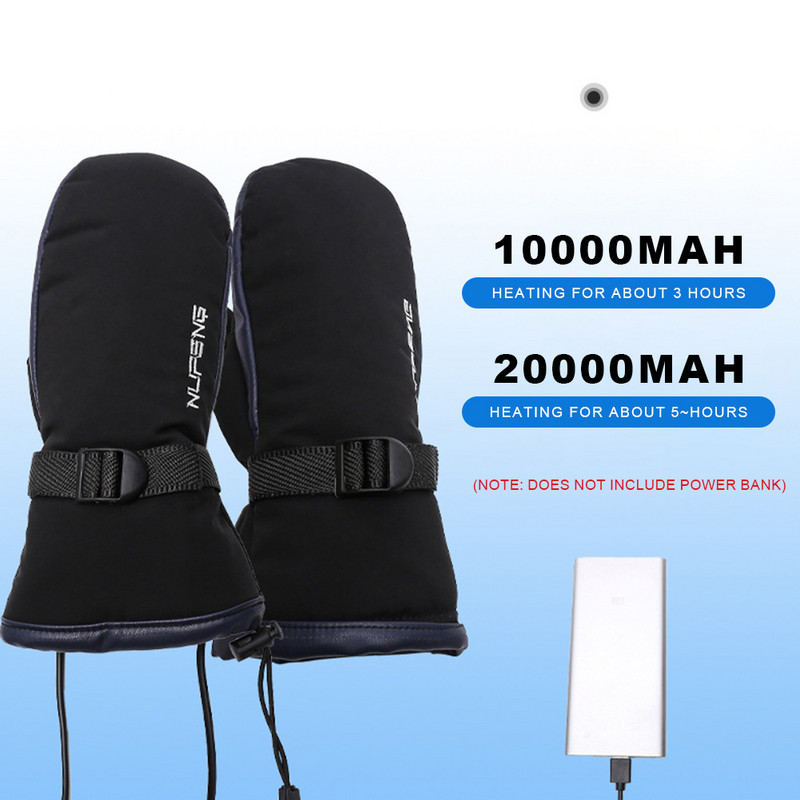 Elektriskie apsildes cimdi Vīriešu Sievietēm USB Uzlāde Elektriskie Apsildāmi Cimdi Ziemas Slēpošana Snovbords Var Touch Screen Sniega cimdi