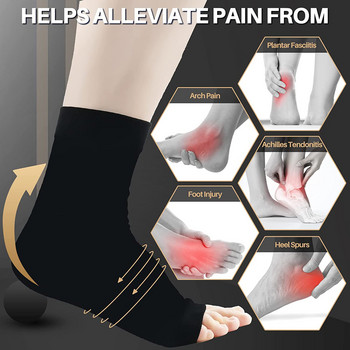 1 Ζεύγος κάλτσες νευροπάθειας για γυναίκες άντρες για ανακούφιση από τον πόνο στις αρθρώσεις, μανίκι αστραγάλου με δεξιά συμπίεση, κάλτσες πελματιαίας απονευρωσίτιδας