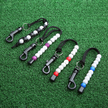 Χρήσιμος μετρητής σκορ γκολφ με νάιλον πλεξούδα με πλαστικές χάντρες για μπάλα του γκολφ Putt Counter Sports Score Counter γκολφ προπονητικά βοηθήματα
