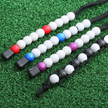 Χρήσιμος μετρητής σκορ γκολφ με νάιλον πλεξούδα με πλαστικές χάντρες για μπάλα του γκολφ Putt Counter Sports Score Counter γκολφ προπονητικά βοηθήματα