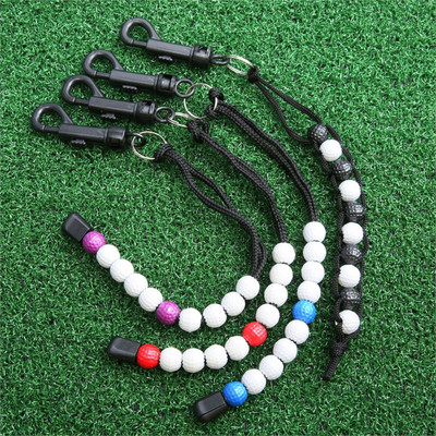 Contor de scoruri de golf din împletitură de nailon util cu mărgele de minge de golf din plastic Contor de scoruri sportive Ajutoare pentru antrenament de golf