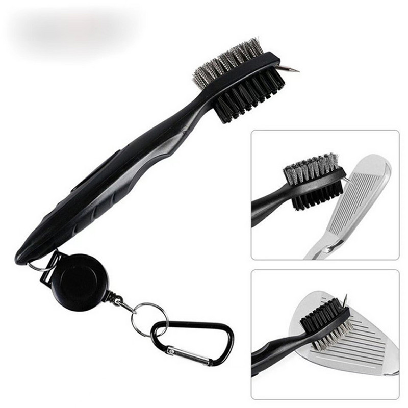 Kaasaskantav golfikepi puhastustööriist, kahepoolne hari, kepi soonte puhastus, kaasas pikendusjuhe