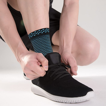 1 Η/Υ Αθλητικό στήριγμα αστραγάλου μανίκια συμπίεσης με ιμάντα στήριξης 3D Weave Elastic Bandage Foot Protective Gear Gym Fitness