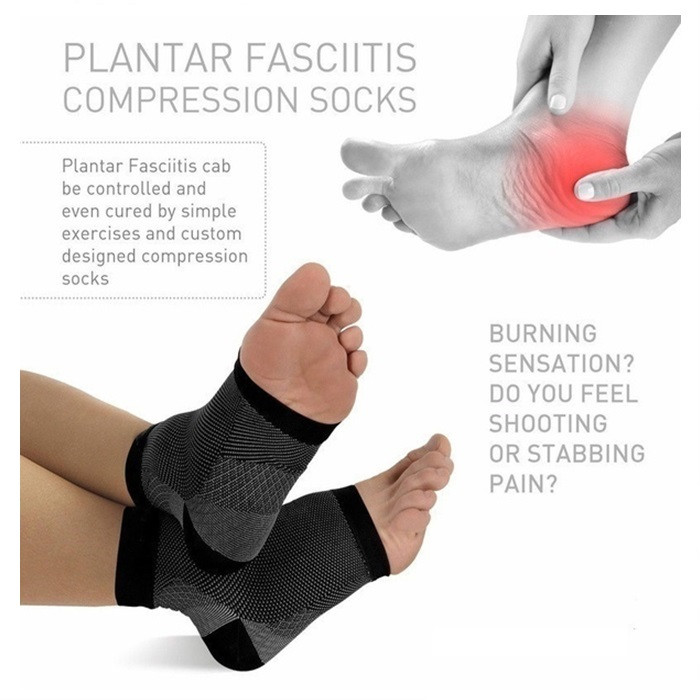 1 pora pėdų fascito kojinių rankovių, 30–40 mmHg kompresinės kojinės, skirtos kulkšnies palaikymui, sužalojimų atsigavimui, palengvina patinimą moterims, vyrams