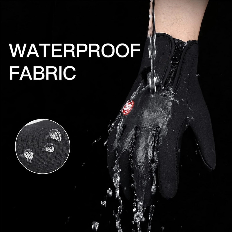 Melns Ziemas Silts Pilns Pirksti Ūdensizturīgs Riteņbraukšana Āra Sports Skriešana Motocikls Slēpes Skārienekrāna Slēpošanas cimdi