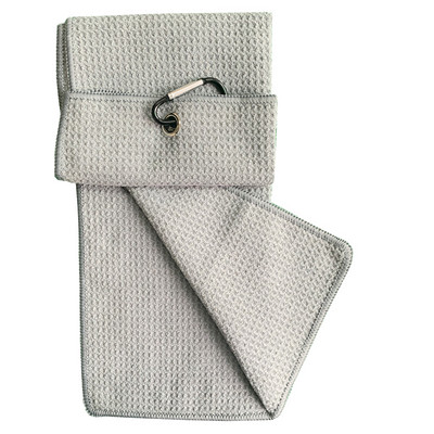 Πετσέτα γκολφ 30*50cm 11,8"*19,7" ιντσών διπλωμένο κλιπ καραμπίνερ με βάφλα από μικροΐνες για αθλητικές μπάλες του γκολφ για τρέξιμο γιόγκα