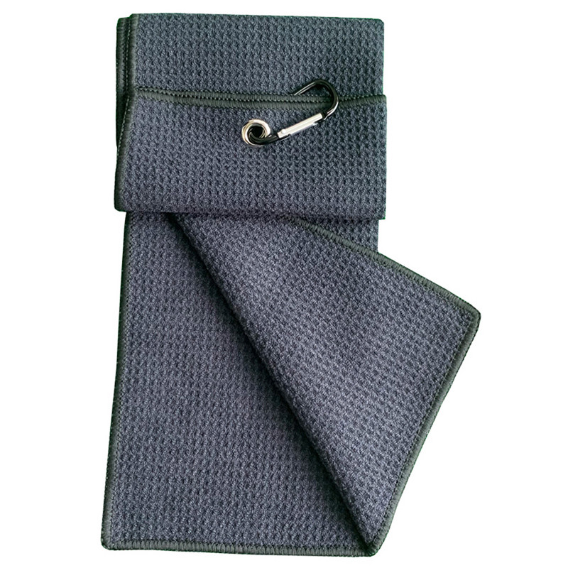 Πετσέτα γκολφ 30*50cm 11,8"*19,7" ιντσών διπλωμένο κλιπ καραμπίνερ με βάφλα από μικροΐνες για αθλητικές μπάλες του γκολφ για τρέξιμο γιόγκα