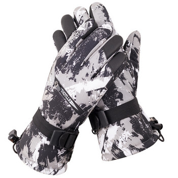 Χειμερινά ανδρικά γάντια σκι Αντιανεμικά ζεστά αδιάβροχα με οθόνη αφής fleece αντιολισθητικά Snowboard Snowmobile Ποδηλασία σκι γάντια