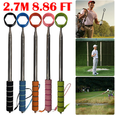 8.86 Recuperare minge de golf Instrumente de ridicare a mingii de golf Catcher telescopic Ajutoare pentru antrenament de golf Cu blocare automată Scoop Picker minge de golf