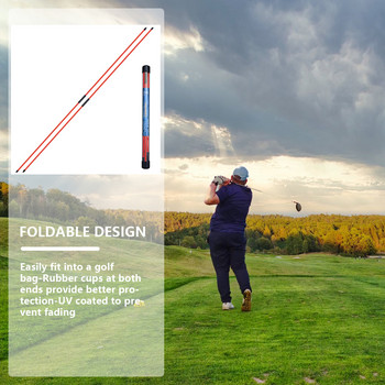 Fiberglass Golf Alignment Stick Three Parts Πτυσσόμενη ράβδος ένδειξης κατεύθυνσης Εκμάθηση Αξεσουάρ εργαλείου άσκησης Κόκκινο