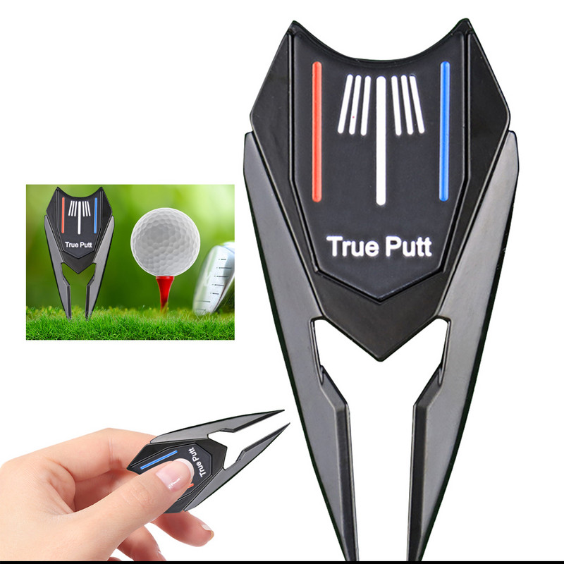 Golf Divot javítási útdíj mágneses háromsoros célzólabda markerrel. Szép ajándék