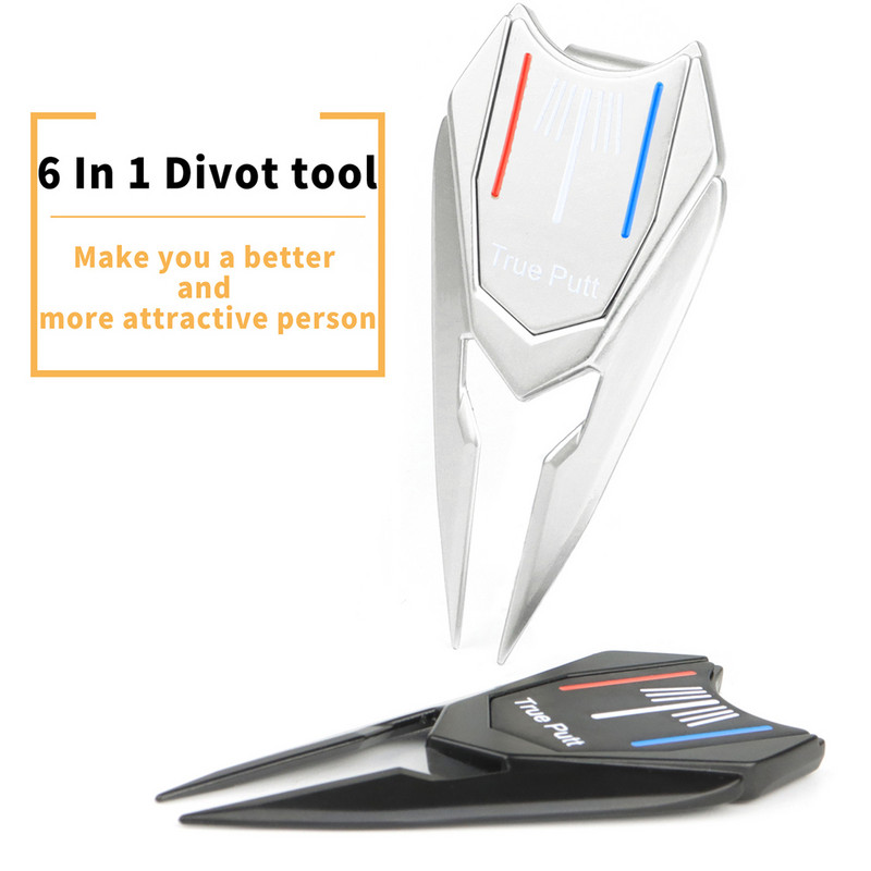 Golf Divot javítási útdíj mágneses háromsoros célzólabda markerrel. Szép ajándék