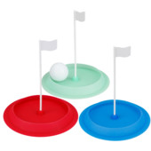 Golfa treniņu bedrīšu liešanas kauss visu virzienu mīksta gumija ar baltu mērķa karogu Golf Hole Cup zili zaļi un sarkani treniņu palīglīdzekļi