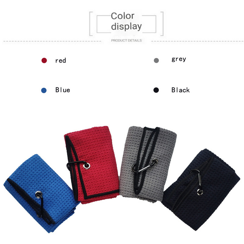 1 kom ručnik za golf višebojna krpa za suđe za igrača golfa crvena plava siva crna s kopčom Tkanina od mikrovlakana upotreba za golf loptice palica za golf novo