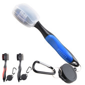 1 bucată perie retractabilă pentru club de golf, cap de perie supradimensionat, cu mâner de mână din cauciuc moale și perie retractabilă pentru curățarea canelurilor de golf