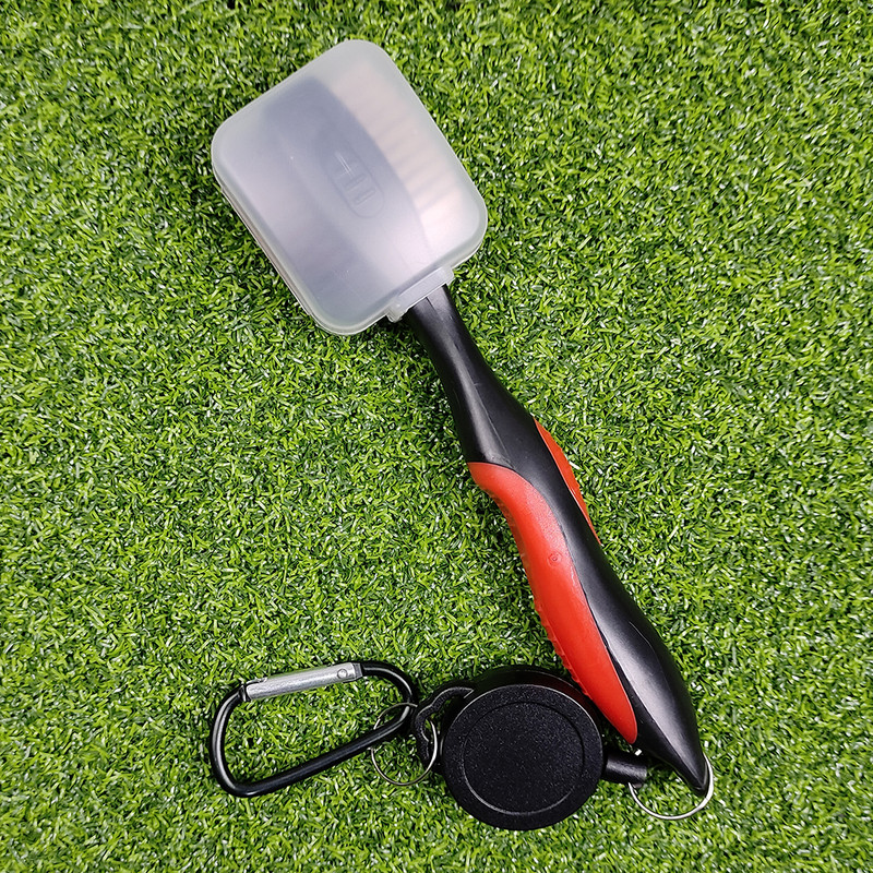 1 bucată perie retractabilă pentru club de golf, cap de perie supradimensionat, cu mâner de mână din cauciuc moale și perie retractabilă pentru curățarea canelurilor de golf