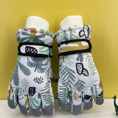 2023 Kids Winter Outdoor Snow Color Print Ζεστά γάντια Αγόρια Κορίτσια Αδιάβροχα πυκνά γάντια Χαριτωμένα επαγγελματικά παιδικά γάντια σκι