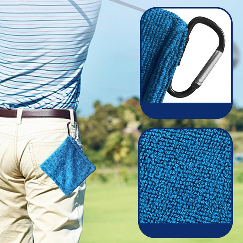 Πετσέτα για μπάλα του γκολφ με κλιπ Μικρά αξεσουάρ γκολφ 5,5 x 5,5 ιντσών Πετσέτα καθαρισμού μπάλας του γκολφ Πανί αξεσουάρ γκολφ Δώρο γκολφ