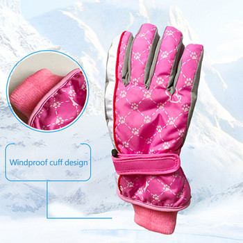 5-8 години Детски ски ръкавици Момчета Момичета Зимни водоустойчиви удебелени кадифени затоплящи ръкавици за хокей на лед Ски ръкавица Коледен подарък