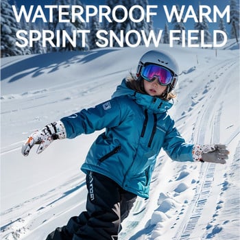 LOOGDEEL Winter Warmth Γάντια Σκι Παιδική Οθόνη Αφής Αδιάβροχη Αντιανεμική Ποδηλασία Snowboard Ski Sports Γάντια Κορίτσια Αγόρια
