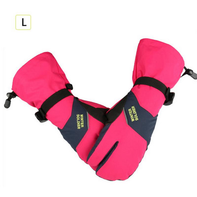 Γάντια σκι Χειμερινά αδιάβροχα ζεστή παχιά οθόνη αφής Γάντια τριών δακτύλων για άνδρες Γυναικεία ποδηλασία υπαίθρια αναρρίχηση