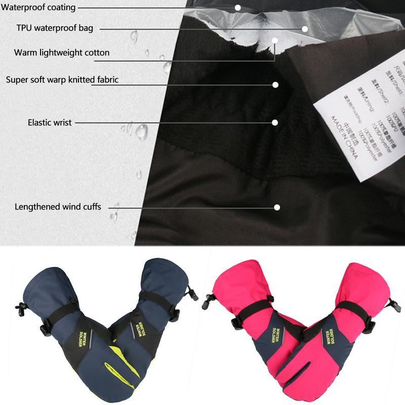 Γάντια σκι Χειμερινά αδιάβροχα ζεστή παχιά οθόνη αφής Γάντια τριών δακτύλων για άνδρες Γυναικεία ποδηλασία υπαίθρια αναρρίχηση
