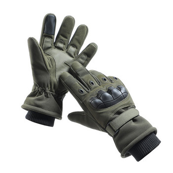 JSJM Tactical Gloves Ανδρικά γάντια Winter Velvet Thickened Warm Gloves Long Finger Touch Screen Αντιολισθητικό Full Finger Gloves Γάντια σκι