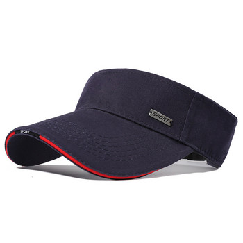 Νέο 2023 Καλοκαίρι ανδρικό γυναικείο καπέλο για αντηλιακό βαμβακερό ρυθμιζόμενο γείσο Προστασία από υπεριώδη ακτινοβολία Άδειο επάνω μέρος στερεό Sport Tennis Golf αντηλιακό καπέλο μπέιζμπολ