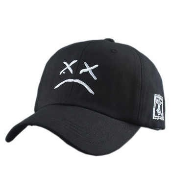 Pălărie de vară pentru tată Broderie 100% bumbac șapcă de baseball Față tristă Pălărie albă neagră șapcă de golf Hip Hop Snapback Femei Bărbați