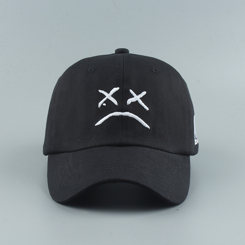 Suvine isamütsi tikand 100% puuvillane pesapallimüts Kurb nägu Valge Must Müts Golfi Müts Hip Hop Snapback Naised Mehed