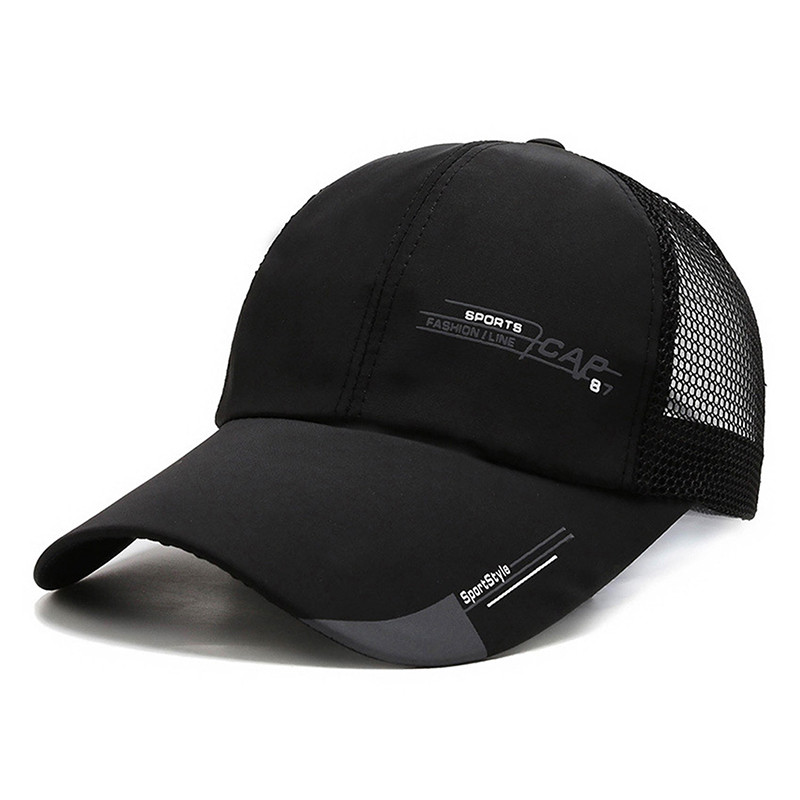 Pălărie de camioner simplă șapcă de baseball solidă șapci de protecție solară cu plasă respirabilă cu etichetă Stick Snapback șapcă de soare de vară, golf, pălărie de baseball