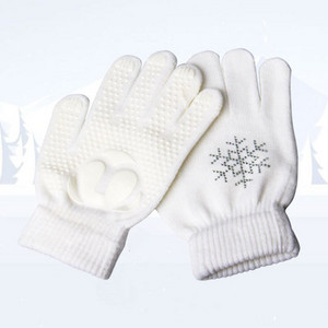 Γάντια καρπού καλλιτεχνικού πατινάζ στον πάγο Προπόνηση Ζεστό προστατευτικό χεριών Θερμική ασφάλεια για παιδιά Ενήλικα κορίτσι Αγόρι Rhinestone Αντικολλητικό SML