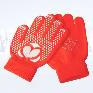 Γάντια καρπού καλλιτεχνικού πατινάζ στον πάγο Προπόνηση Ζεστό προστατευτικό χεριών Θερμική ασφάλεια για παιδιά Ενήλικα κορίτσι Αγόρι Rhinestone Αντικολλητικό SML