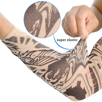 1PC Street Tattoo Arm Sleeves Sun UV Protection Arm Cover Безшевни езда на открито Слънцезащитни ръкави Sleeves Glover For Men Women